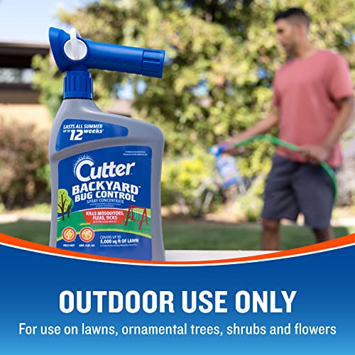 Cutter Backyard Bug Control Spray Concentrate, Mosquito Repellent, Kills Mosquitoes, Fleas & Listed Ants, 32 fl Ounce