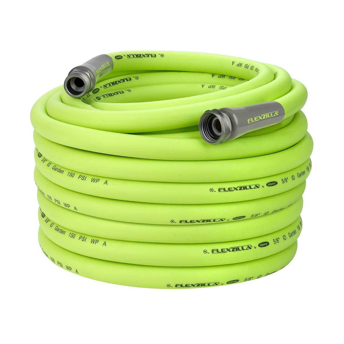 Flexzilla Garden Hose 5/8 in. x 50 ft, Heavy Duty, Lightweight, Drinking Water Safe, ZillaGreen - HFZG550YW-E