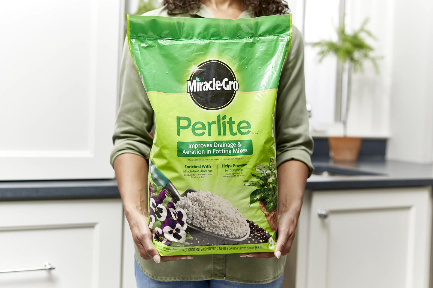 Miracle-Gro Perlite, Enriched with Plant Food, For Container Gardening, 8 qt. (3-Pack)