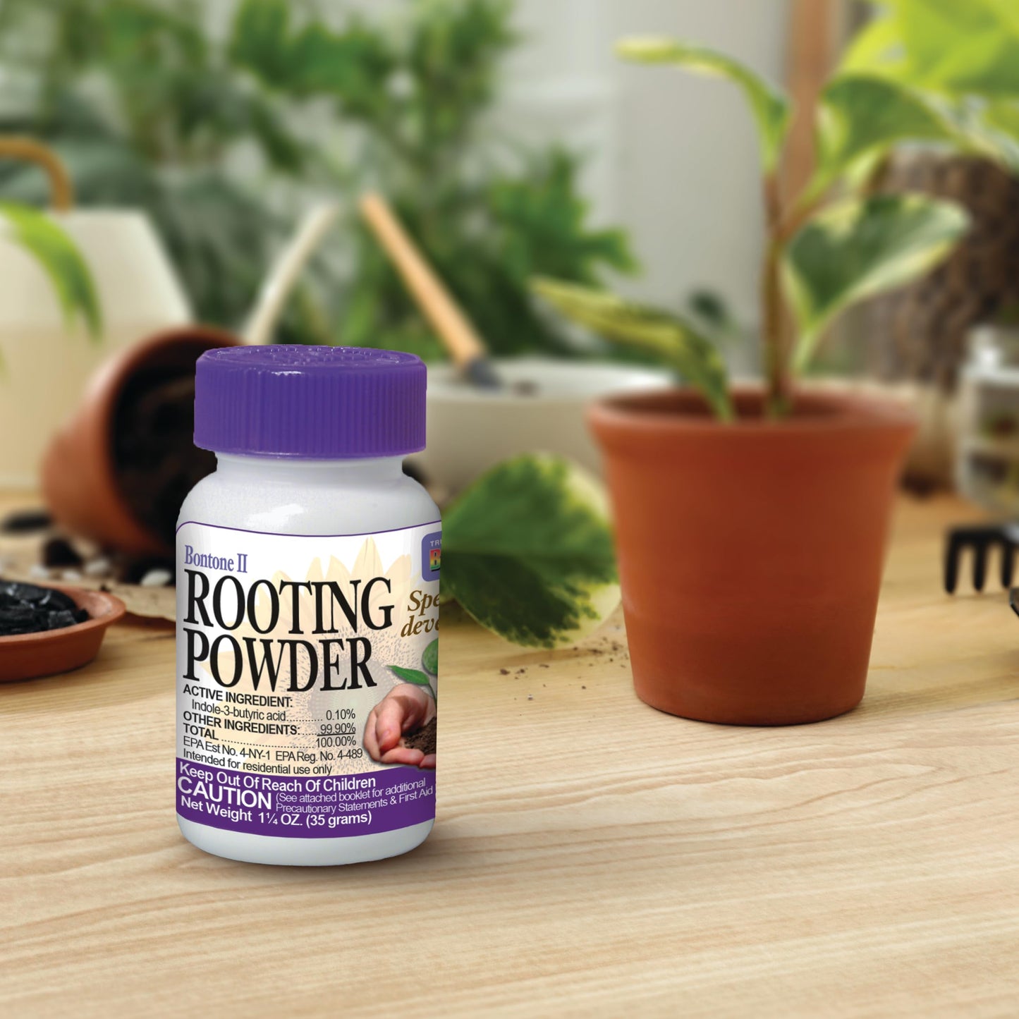 Bonide Bontone II Rooting Powder, 1.25 oz Ready-to-Use Dust for Houseplants and Transplants Speeds Root Development